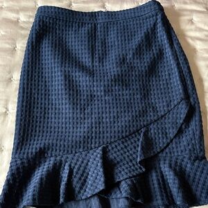 Banana Republic Elegant Navy Blue Ruffle Skirt
